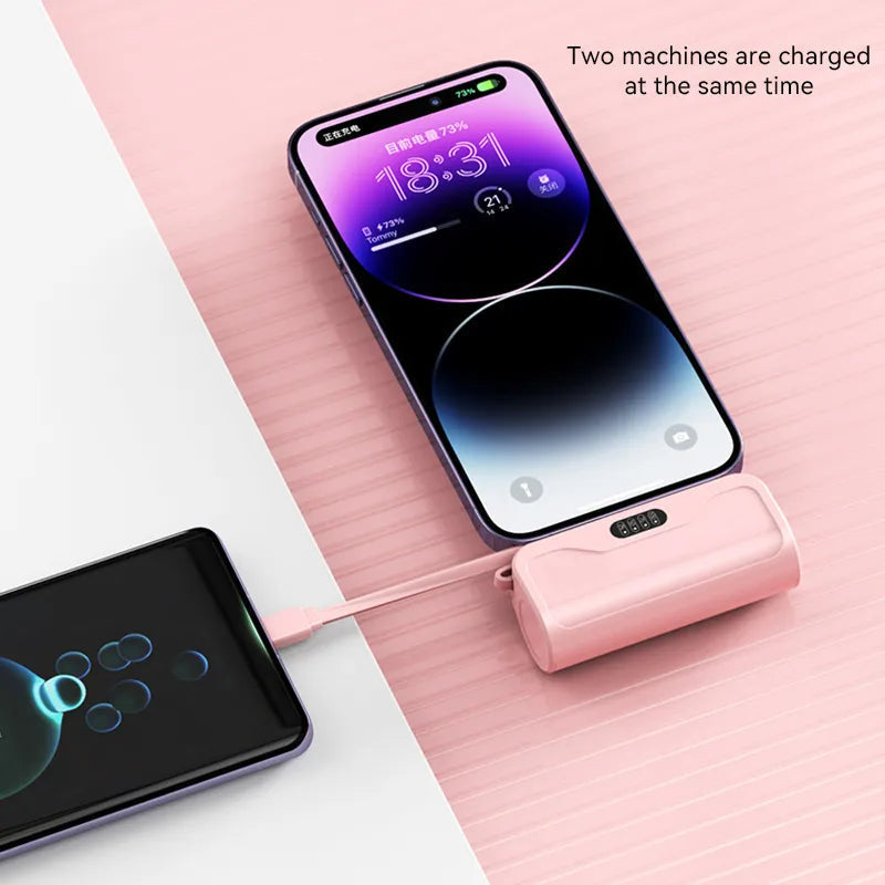 MINI POWER BANK (type c and iphone compatible fast charging)